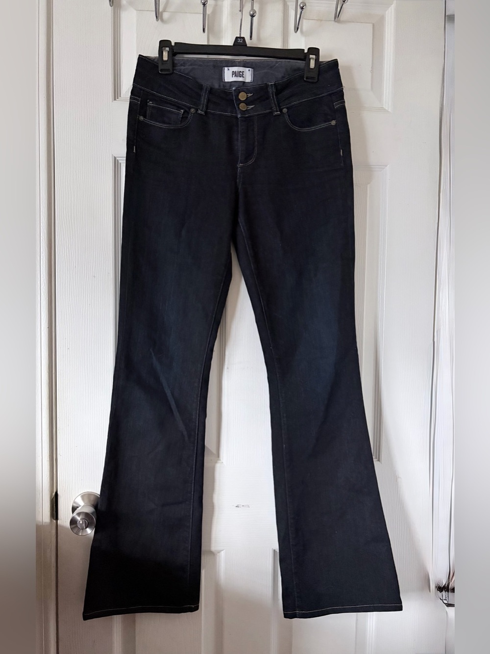 PAIGE Women’s Blue Dark Flare Wide Leg Jeansn Sz 28